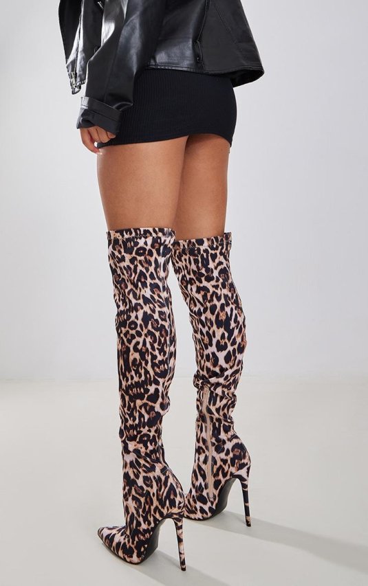 Ламода леопардовые ботфорты