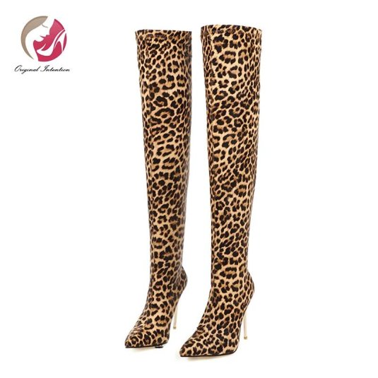 Леопардовые ботфорты