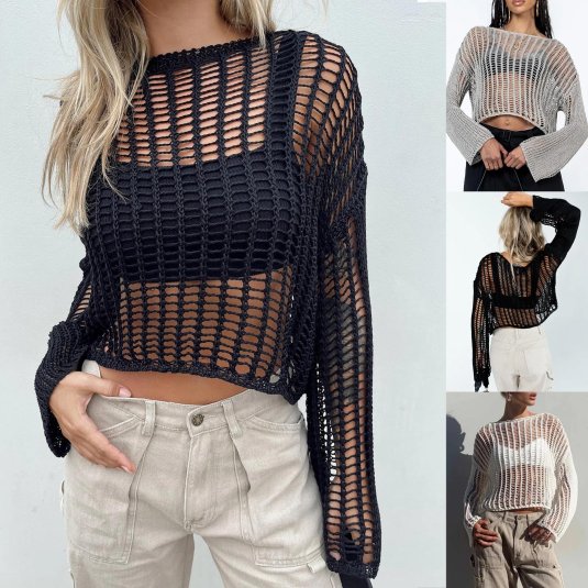 Кофта сетка женская вязаная