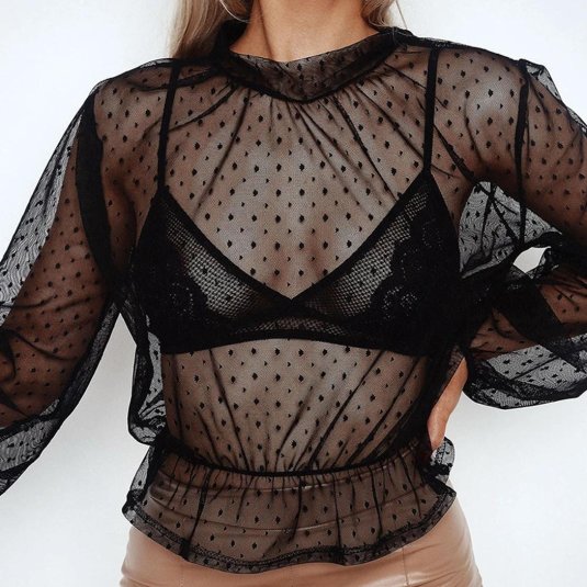 Прозрачная блузка сетка