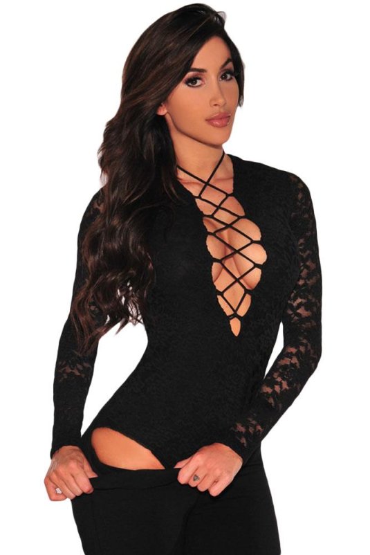 Боди со шнуровкой