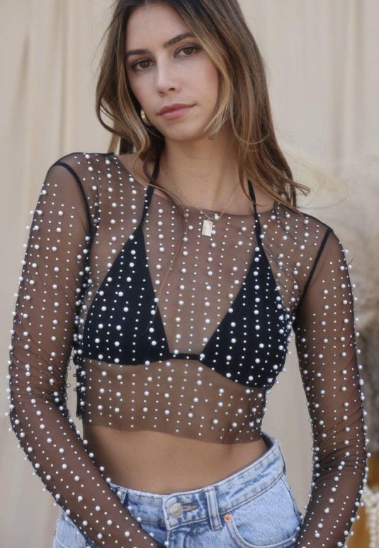 Прозрачная кофта сетка