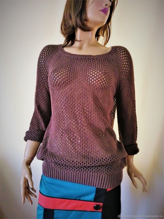 Вязаная кофта сетка