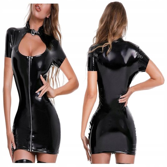 Эротическое кожаное платье