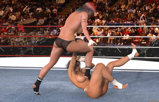 Борьба голых женщин на ринге