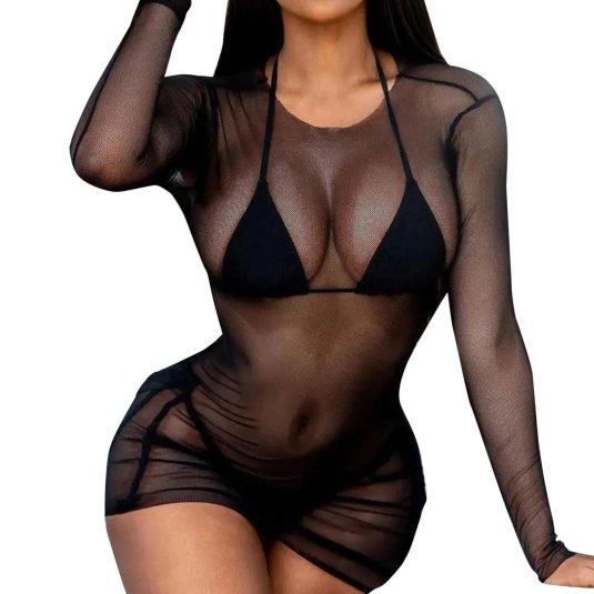 Сексуальное прозрачное сетчатое платье