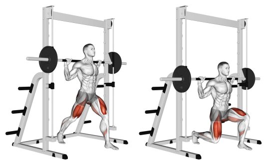 Присед в тренажере смита