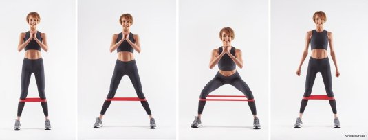 Упражнение с фитнес резинкой