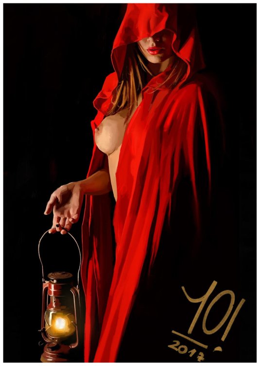 Фотосессия девушка в красном ню