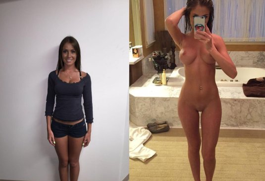 Селфи одетых раздетых девушек