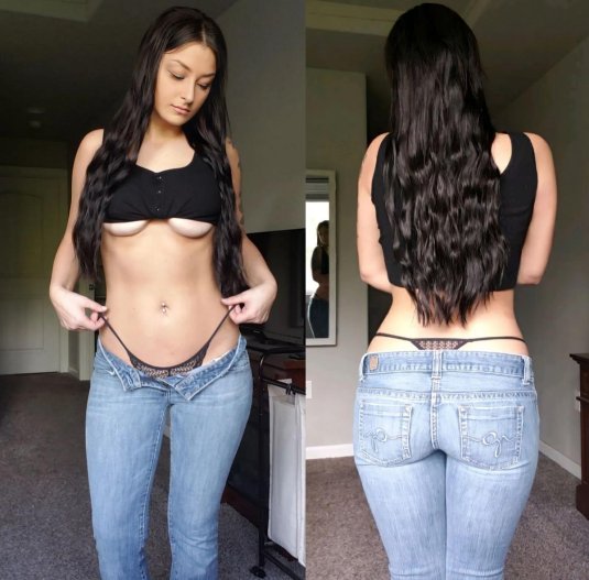 Девушка в обтягивающих джинсах