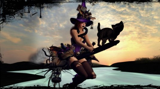 Ведьма на метле