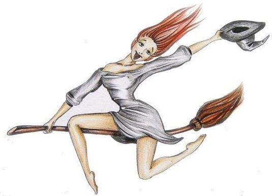 Ведьма на метле