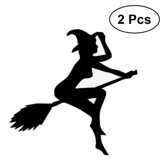 Наклейка ведьма на метле