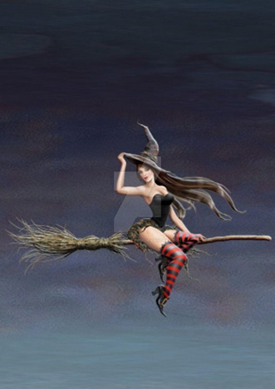 Ведьма летит на метле