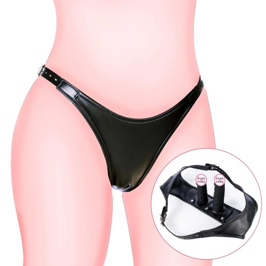 Кожаные трусики для страпона