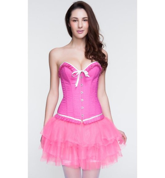 Розовый корсет