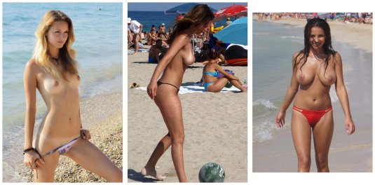 Обнаженная на пляже