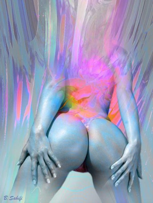 Голые задницы в красках